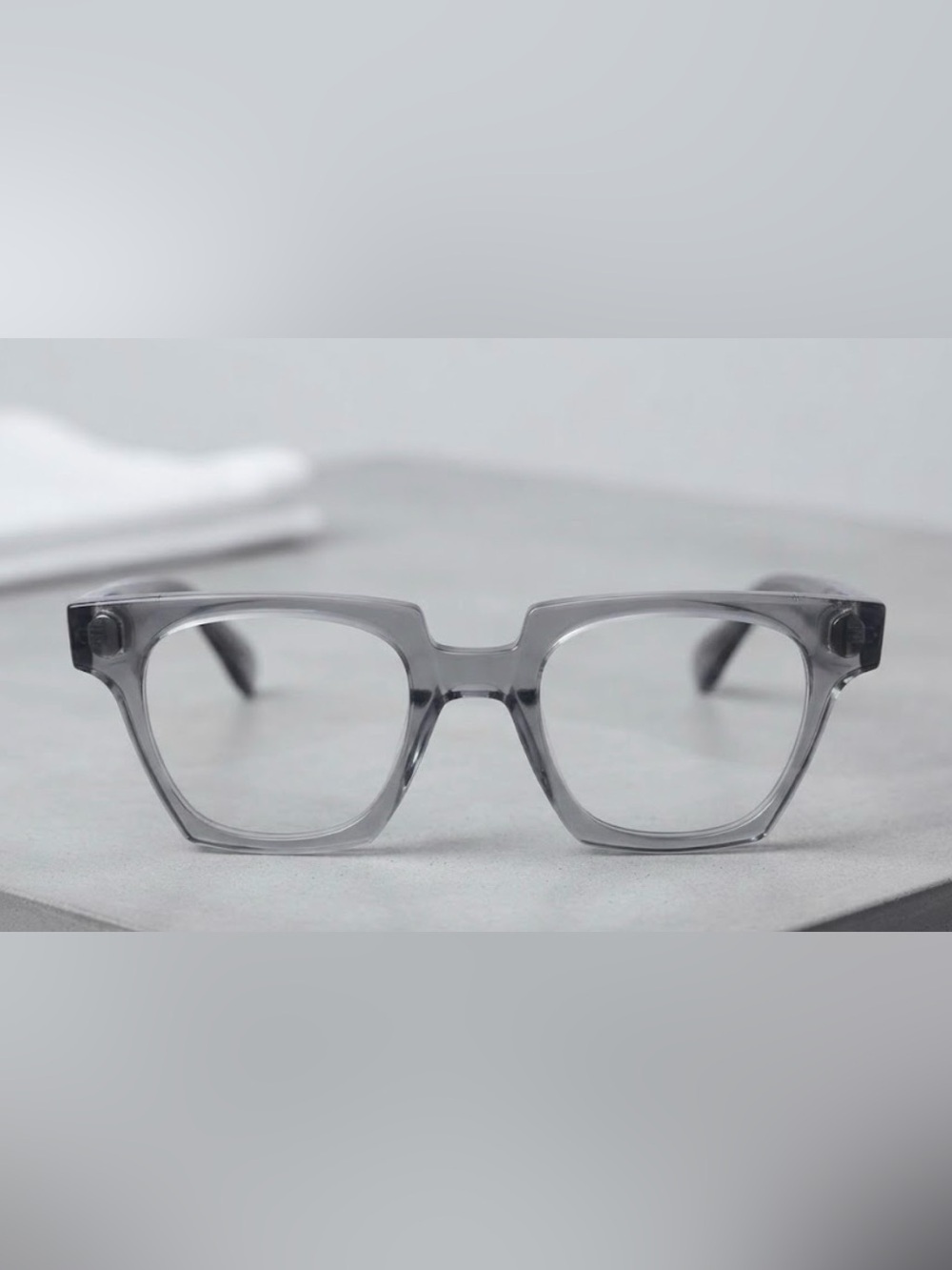 Vintage Willson Safety Glasses Clear Gray Frames 4 1/4 USA Retro Industrial
